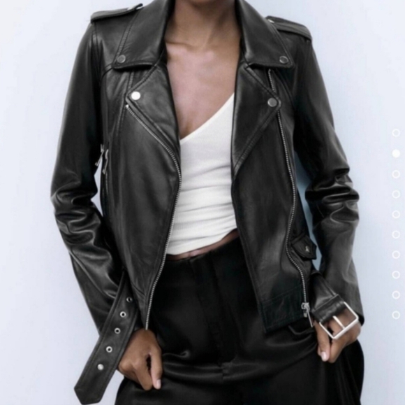 Zara Real Leather Jacket - Picture 1 of 4